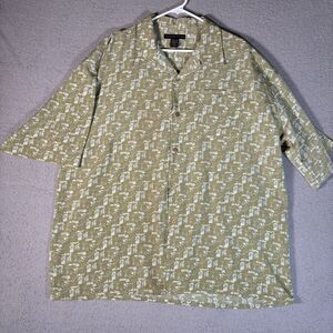 Jordan Craig Collection Button Up Shirt Men’s Size 2XL Hiphop AOP‎ Green